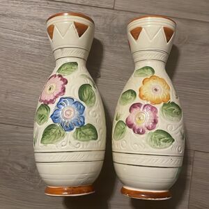 Pacific Ceramics Bud Vase Floral JAPAN Vintage 9”